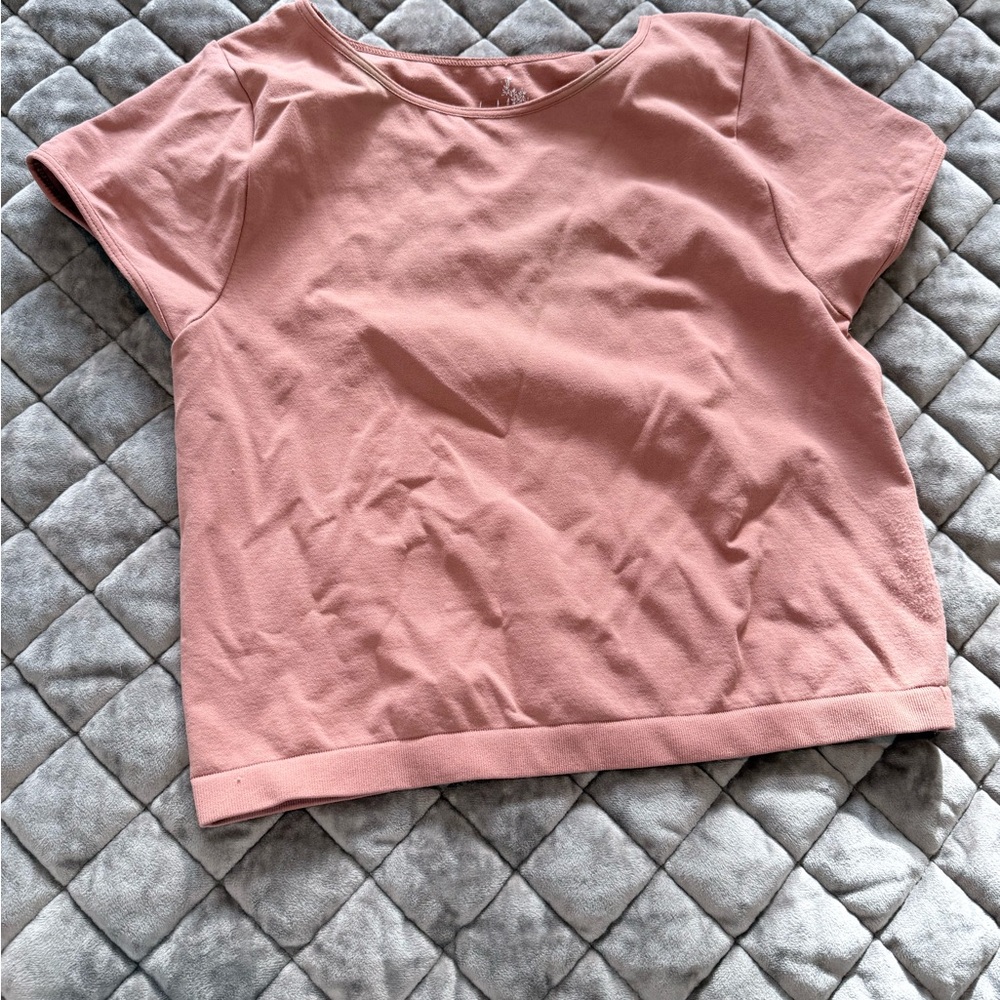 Free People Short Sleeve Crewneck Top - Pink